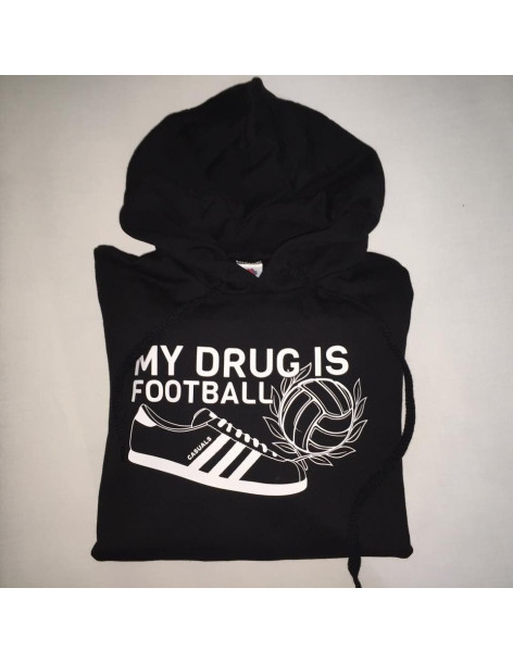 Sudadera Capucha “My drug is Football – Zapatilla” Chico