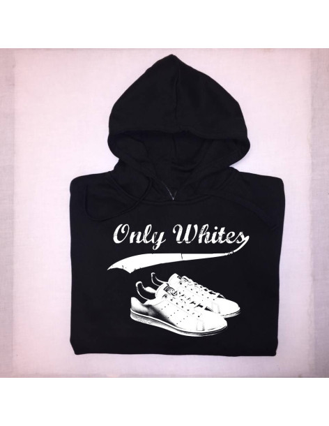 Sudadera Capucha "Only White" Chico