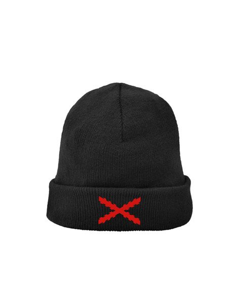 Gorro lana bordado "Aspa Borgoña"