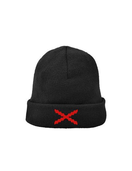 Gorro lana bordado "Aspa Borgoña"